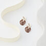 Hammered Textured Two Tone Brown Double Disc Earrings, thumbnail 3 of 3