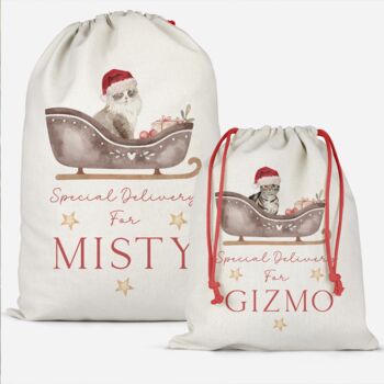 Personalised Cat Christmas Sack, 2 of 3