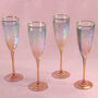 G Decor Set Of Four Lustre Hammered Flute Glasses, thumbnail 3 of 4