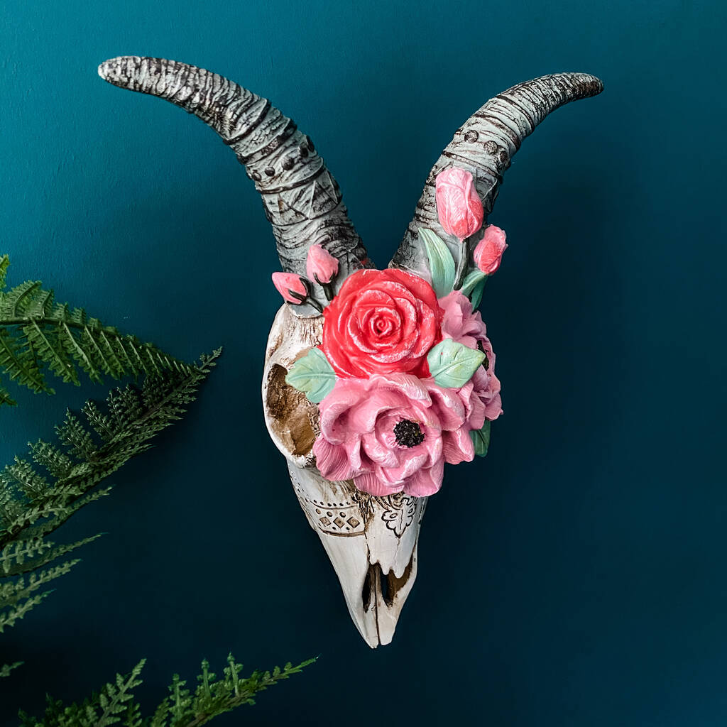 Capricorn Goat Skull Wall Hanging By Punk & Poodle
