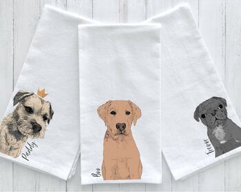 Personalised Illustrated Dog Tea Towel, 2 of 8