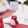 Glass Snowman Christmas Place Card Holders, thumbnail 1 of 3