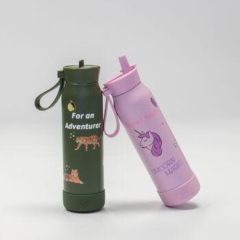 Personalised School Water Bottle With Silicon Carry Handle 350ml, 2 of 6