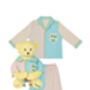 Ren Hug Me Boys Pyjama Set With Matching Mega Size Teddy Bear, thumbnail 3 of 6