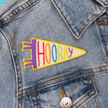 Hooray Pennant Sew On Patch, 2 of 2
