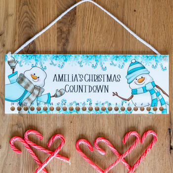 Personalised Advent Calendar For Candy Canes Snowman, 5 of 5