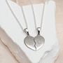 Personalised Sterling Silver Split Heart Friendship Necklace Set, thumbnail 2 of 4