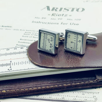 Slide Rule Sterling Silver Cufflinks, 3 of 8