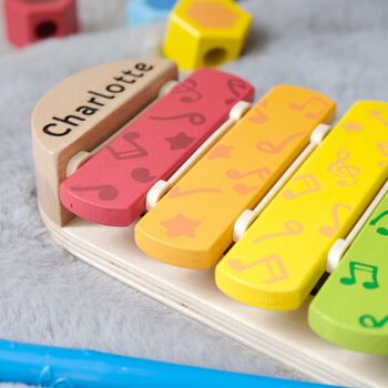Personalised Rainbow Xylophone Wooden Toy, 2 of 4