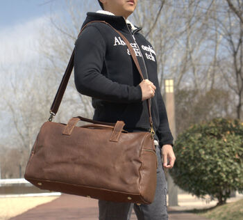 Large Genuine Leather Holdall, 2 of 12