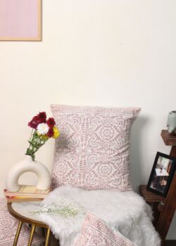 Rust Flower Block Printed Cushion Cover Set Of Two, 2 of 2