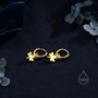 Delicate Maple Leaf Charm Huggie Hoop Earrings, thumbnail 6 of 11