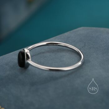 Sterling Silver Black Onyx Oval Ring In Sterling Silver, 5 of 12