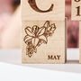 Personalised Birth Flower Christening Gift Keepsake Block, thumbnail 5 of 6