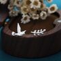 Sterling Silver Dove And Olive Branch Stud Earrings, thumbnail 5 of 10