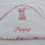 Personalised Baby Hooded Towel With Bunny Motif, thumbnail 1 of 2