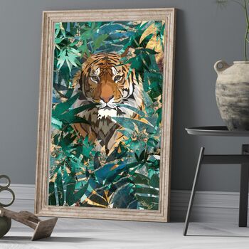 Set Of Three Tiger Jaguar Cheetah Jungle Art Prints, 6 of 7