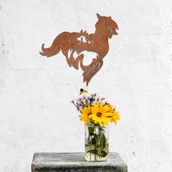 Rusted Metal Horses Wall Art Garden Art Gift Idea, 10 of 10