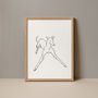 Frisky Whippet Playful Sighthound Line Art, thumbnail 1 of 4