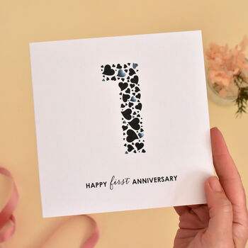 Love Hearts 1st Anniversary Card, 2 of 4