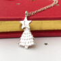 Christmas Tree And Initial Star Topper Necklace, thumbnail 9 of 9