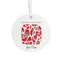 Personalised Red Christmas Bauble With London Design Keepsake Gift, thumbnail 2 of 5