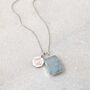 The Duo Aquamarine Necklace, Silver, thumbnail 3 of 11