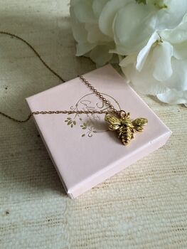 18 K Gold Plated Bee Pendant Necklace, 10 of 11