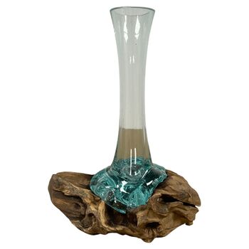 Medium 30cm Molten Glass On Root Vase – Fluted Display, 12 of 12