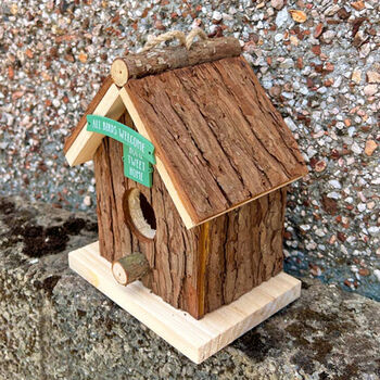 Bark Wooden Bird House Gift For Gardeners, 3 of 7