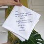Personalised Hand Embroidered Handwriting Handkerchief, thumbnail 3 of 11