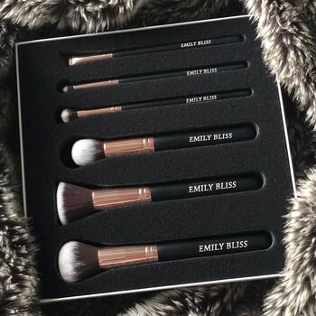 Christmas Luxurious Personalised Makeup Brushes Engraved Set, 5 of 10