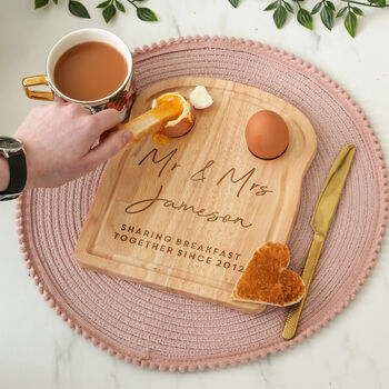 Personalised Mr And Mrs Wedding Dippy Eggs Board, 2 of 5