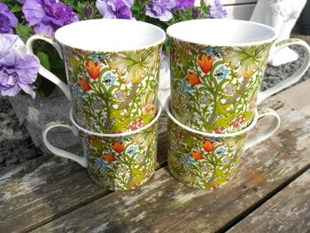 Set Of Four Gift Boxed Palace Mugs In William Morris Golden Lily Design, 10 of 12