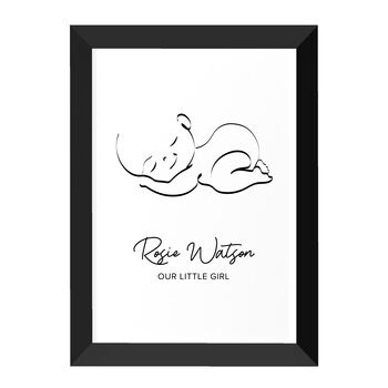 Personalised Line Art Sleeping Baby Print, 9 of 12