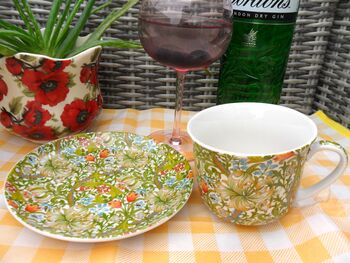Large Cup And Saucer In William Morris Golden Lily Design, 6 of 9