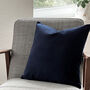 Luxury Super Soft Velvet Cushion Navy Blue, thumbnail 2 of 3