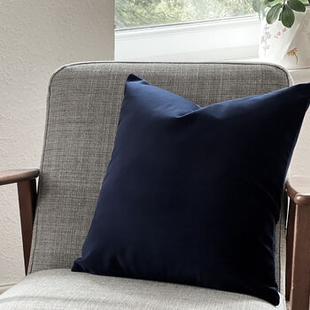 Luxury Super Soft Velvet Cushion Navy Blue, 2 of 3