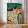 Cozy Ginger Cat Painting Art Print, thumbnail 1 of 3