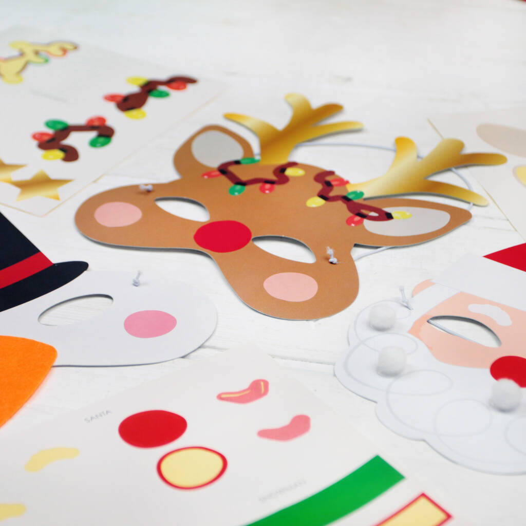 Make Your Own Christmas Masks Kit By Postbox Party
