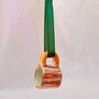 Hand Painted Mini Ceramic Mug Christmas Ornament With Red Stripe, thumbnail 2 of 3
