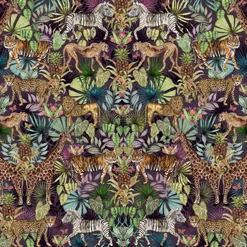 Limited Edition Mozambique Tropical Animals And Art Nouveau Leaves 100% Silk Satin Scarf, 7 of 7