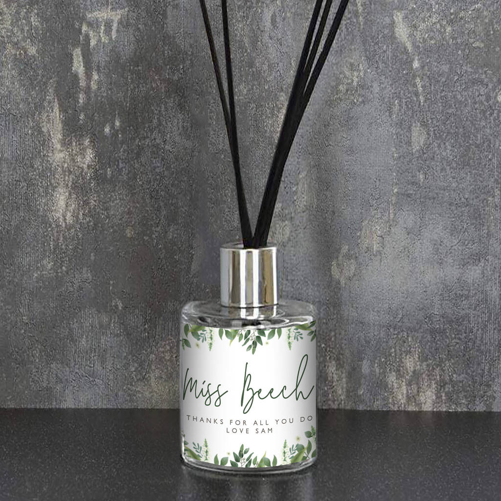 Fresh Floral Personalised Reed Diffuser Gift Set By British and Bespoke