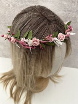 Pink Dried Flower Girl Crown, 5 of 8