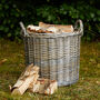 Large Lined Round Wicker Log Basket, thumbnail 1 of 5