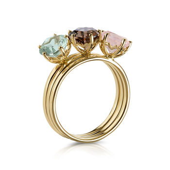 Yellow Gold And 6mm Green Amethyst Ring, 3 of 3