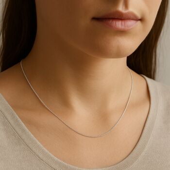 Sterling Silver Extra Light Diamond Cut Curb Chain – 16in To 30in, 3 of 11