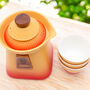 Colourful Pastel Tea Set With Teapot And Three Tea Cups, thumbnail 4 of 10