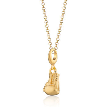 18ct Gold Boxing Glove Charm Necklace, 3 of 5