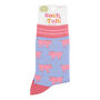 Pink Pigs Farm Animals Bamboo Socks Women's Blue, thumbnail 3 of 3
